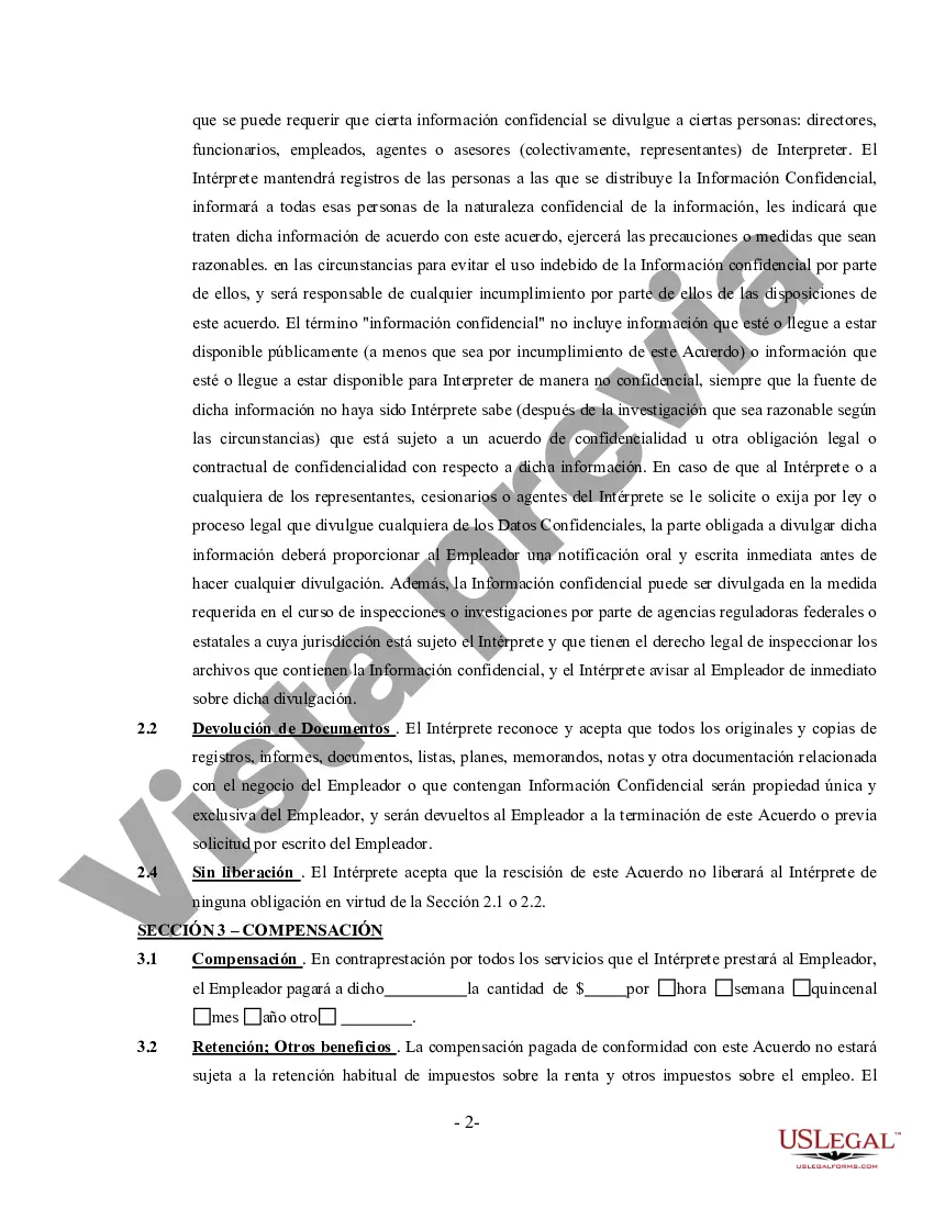 Preview Contrato de Traductor e Intérprete - Contratista independiente autónomo