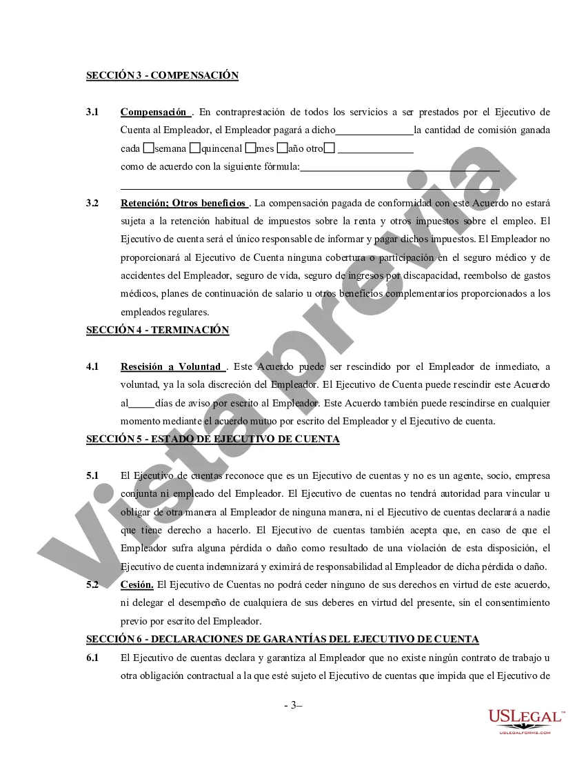 Preview Contrato de Ejecutivo de Cuenta - Contratista Independiente Trabajador por Cuenta Propia