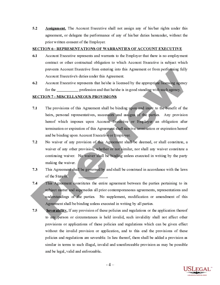 Get Account Executive Agreement - Self-Employed Independent Contractor Preview Account Executive Agreement - Self-Employed Independent Contractor