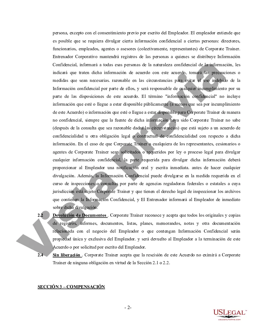 Preview Entrenador Corporativo o Acuerdo de Entrenamiento - Contratista Independiente Autónomo