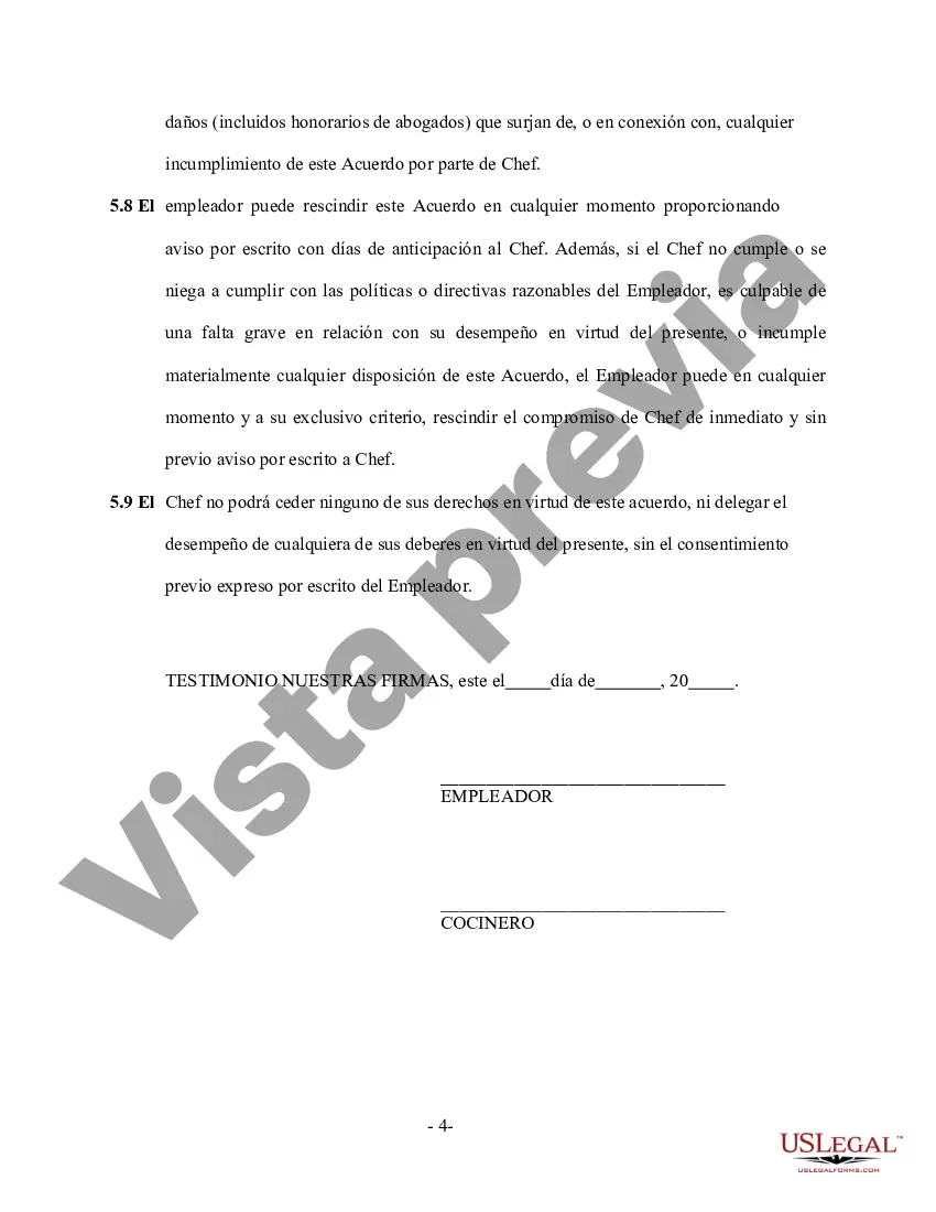 Preview Contrato de Servicios de Chef - Autónomo