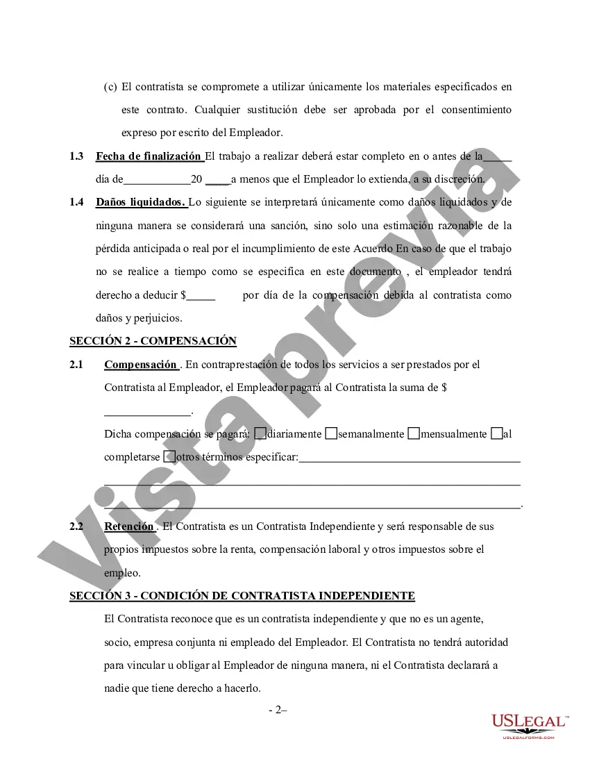 Preview Acuerdo de contratista de construcción de terrazas - Trabajador por cuenta propia