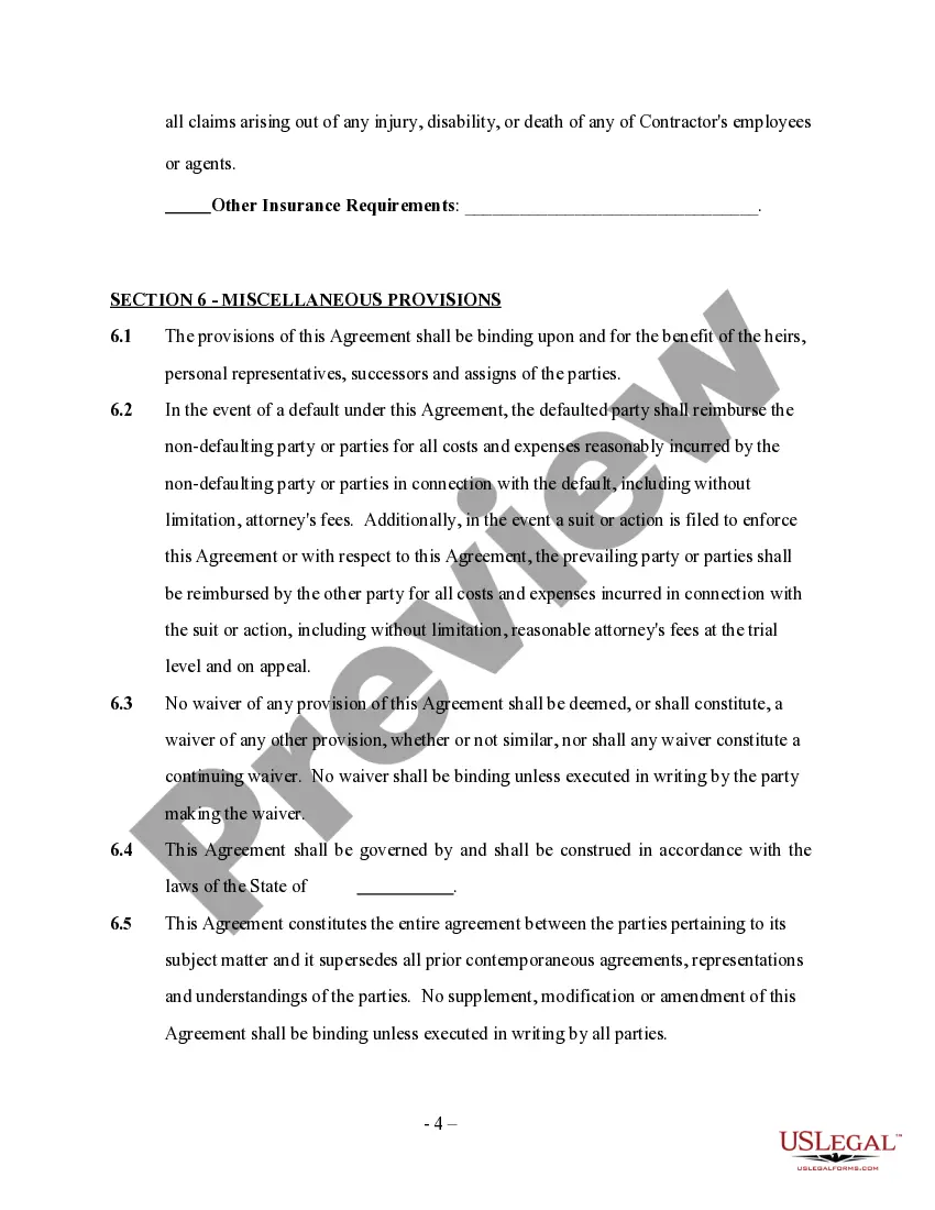 Get Demolition And Disposal Contractor Agreement - Self-Employed Preview Demolition And Disposal Contractor Agreement - Self-Employed