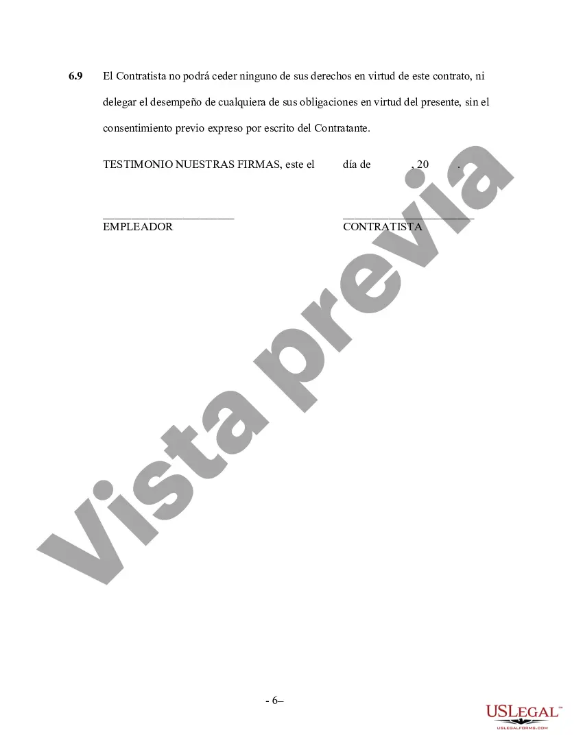 Preview Acuerdo de contratista de instalación de bañeras de hidromasaje - Trabajador por cuenta propia