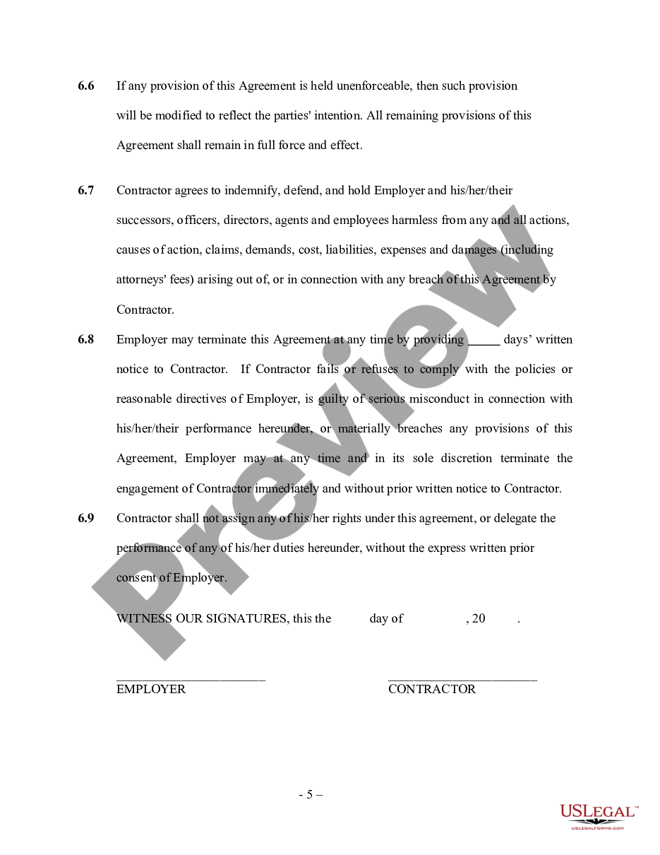 Virginia Hot Tub Installation Contractor Agreement - Self-Employed | US ...