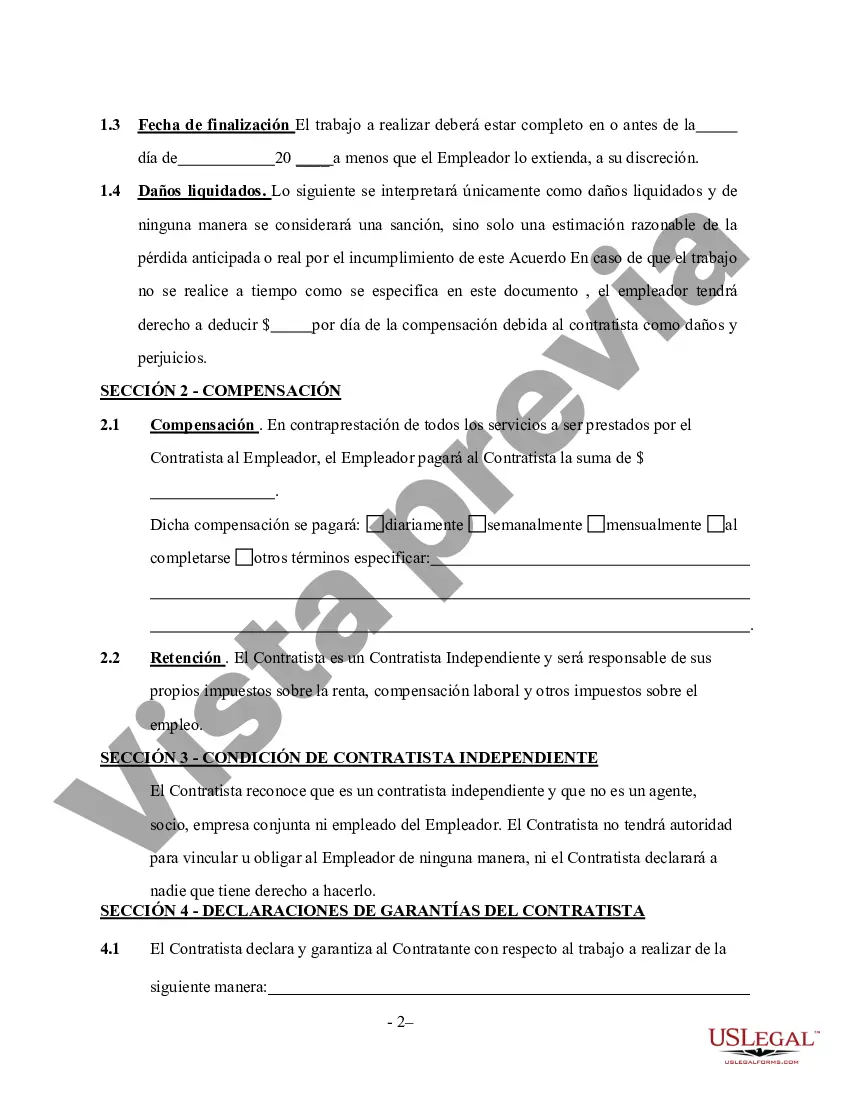 Preview Acuerdo de contratista de instalación de piscina y spa - Trabajador por cuenta propia