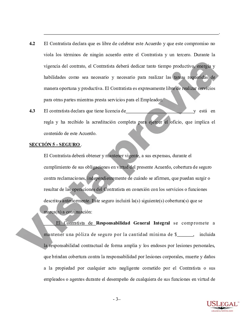 Preview Acuerdo de contratista de instalación de piscina y spa - Trabajador por cuenta propia