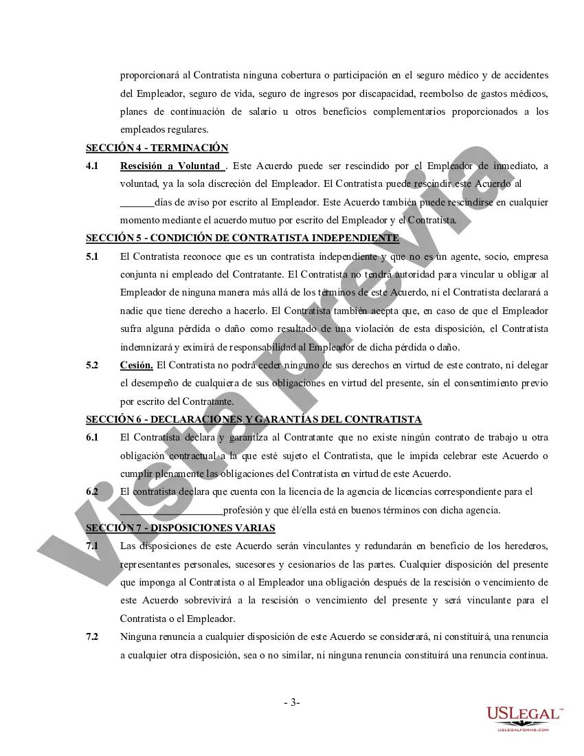 Preview Acuerdo de corrector de estilo y corrector de estilo - Contratista independiente que trabaja por cuenta propia