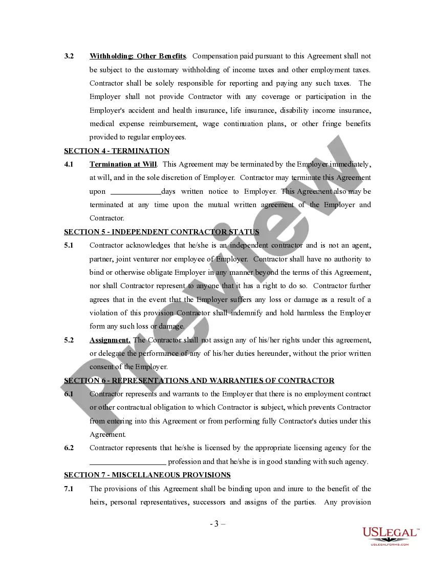 Preview Copy Editor And Proofreader Agreement - Self-Employed Independent Contractor