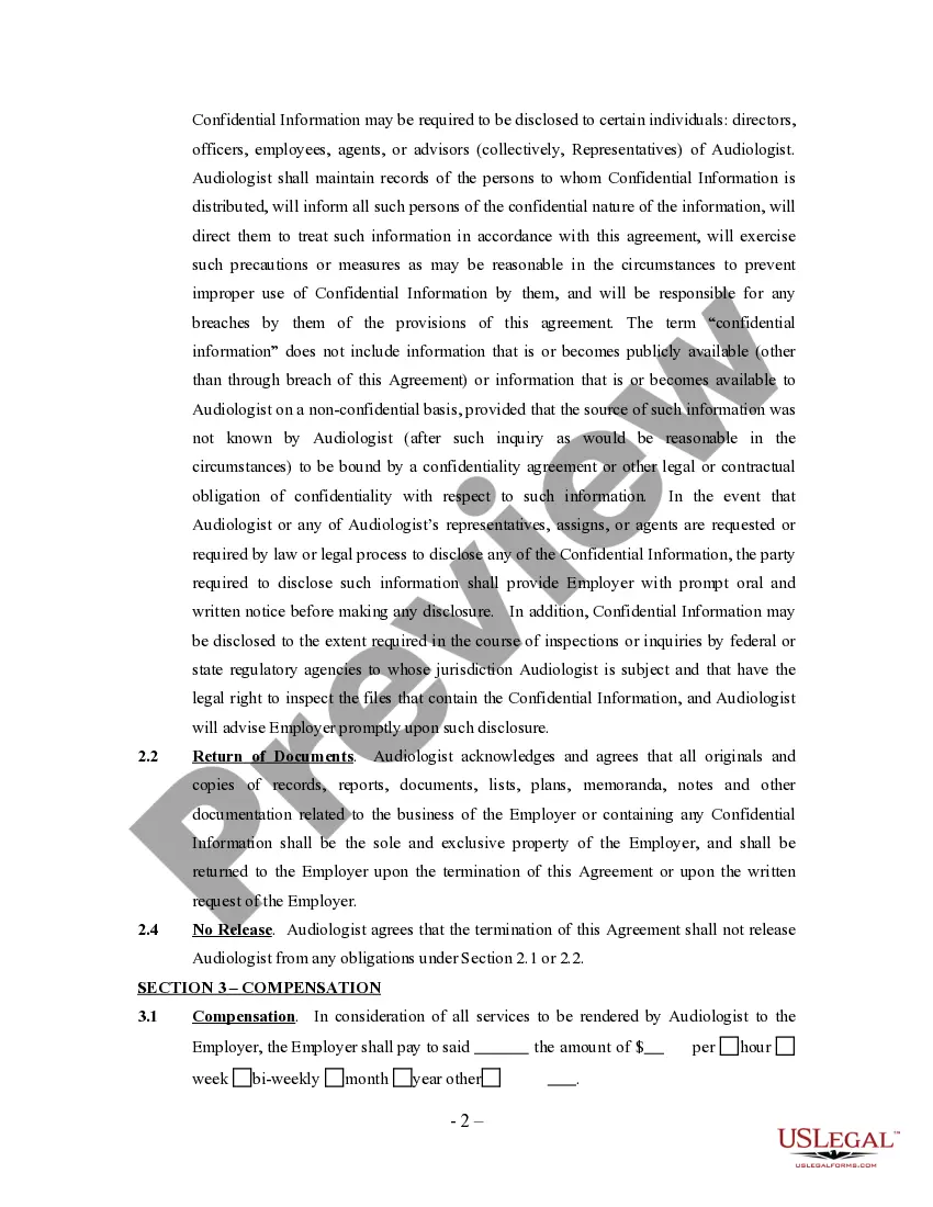 Get Audiologist Agreement - Self-Employed Independent Contractor Preview Audiologist Agreement - Self-Employed Independent Contractor