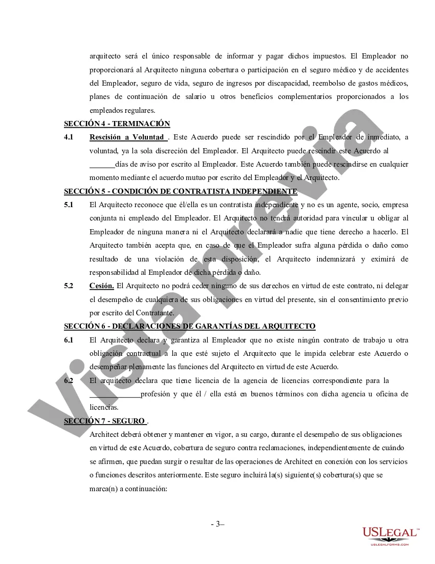 Preview Contrato de Arquitecto - Contratista Independiente Autónomo