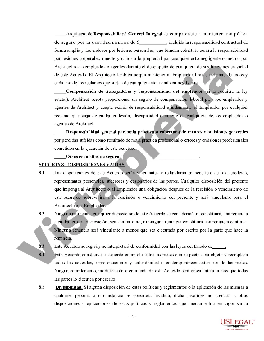Preview Contrato de Arquitecto - Contratista Independiente Autónomo