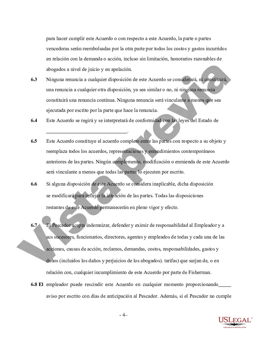Preview Contrato de servicios para pescadores comerciales autónomos