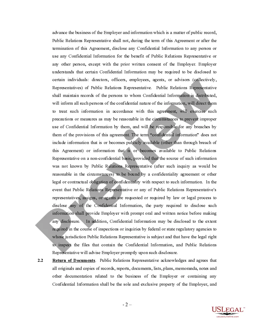 Get Public Relations Agreement - Self-Employed Independent Contractor Preview Public Relations Agreement - Self-Employed Independent Contractor
