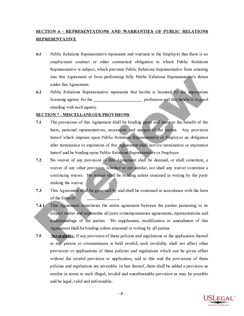 Get Public Relations Agreement - Self-Employed Independent Contractor Preview Public Relations Agreement - Self-Employed Independent Contractor