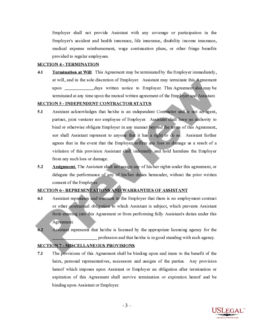 Get Physician's Assistant Agreement - Self-Employed Independent Contractor Preview Physician's Assistant Agreement - Self-Employed Independent Contractor