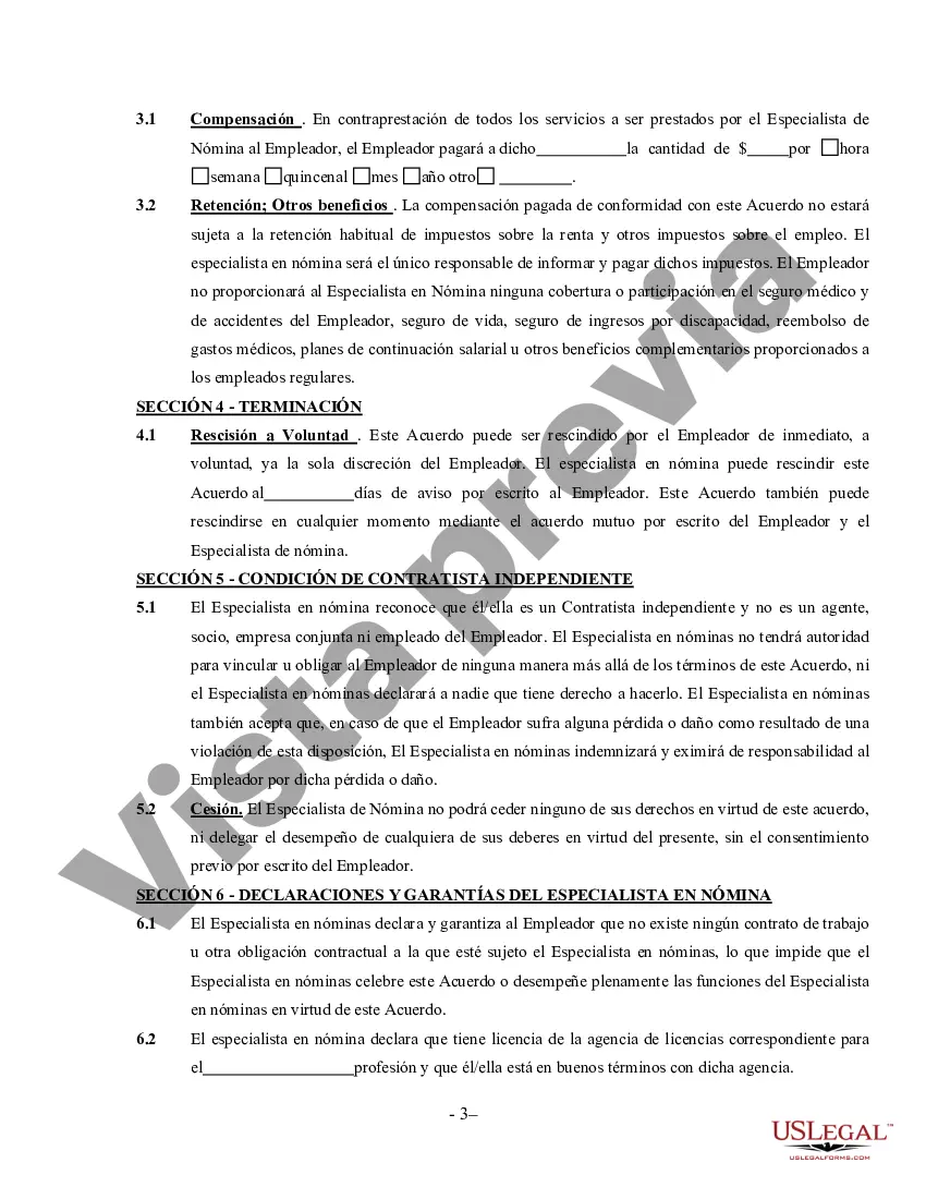 Preview Acuerdo de Especialista en Nómina - Contratista Independiente Trabajador por Cuenta Propia