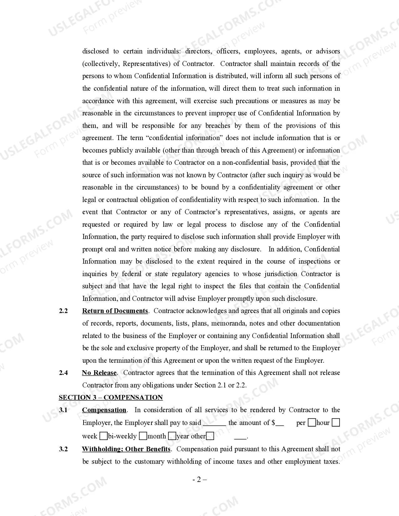 Preview Hotel And Hospitality Agreement - Self-Employed Independent Contractor