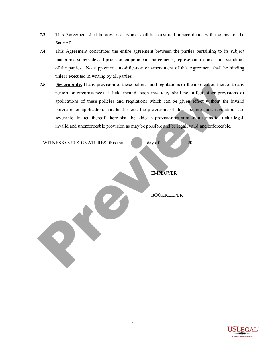 page 3 Bookkeeping Agreement - Self-Employed Independent Contractor preview