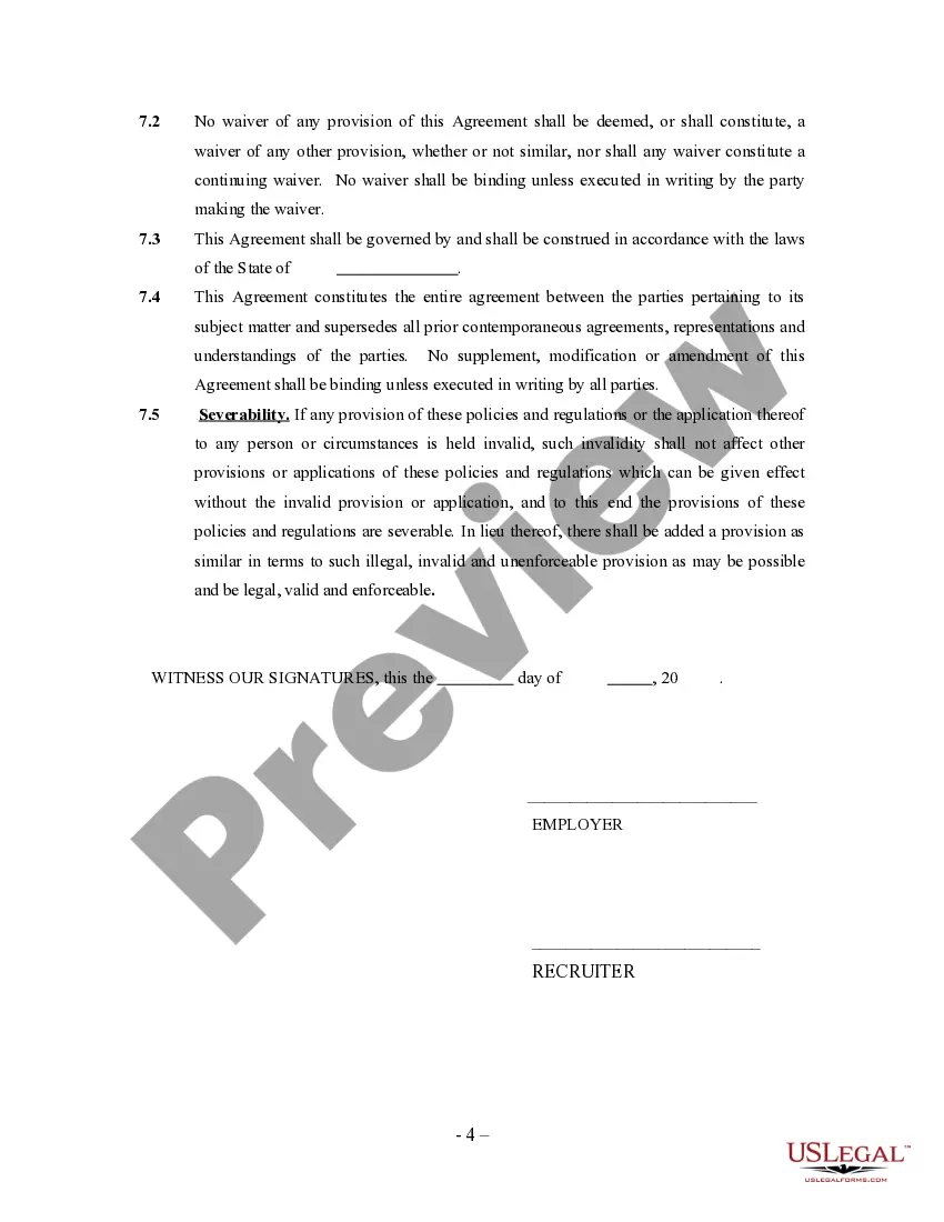 Preview Employment Services Agreement - Self-Employed Independent Contractor