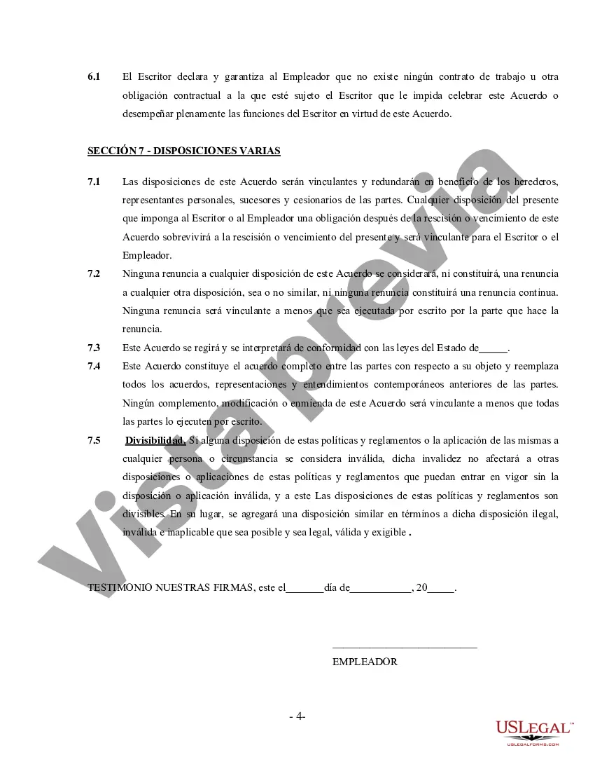 Preview Acuerdo de escritor independiente - Contratista independiente que trabaja por cuenta propia