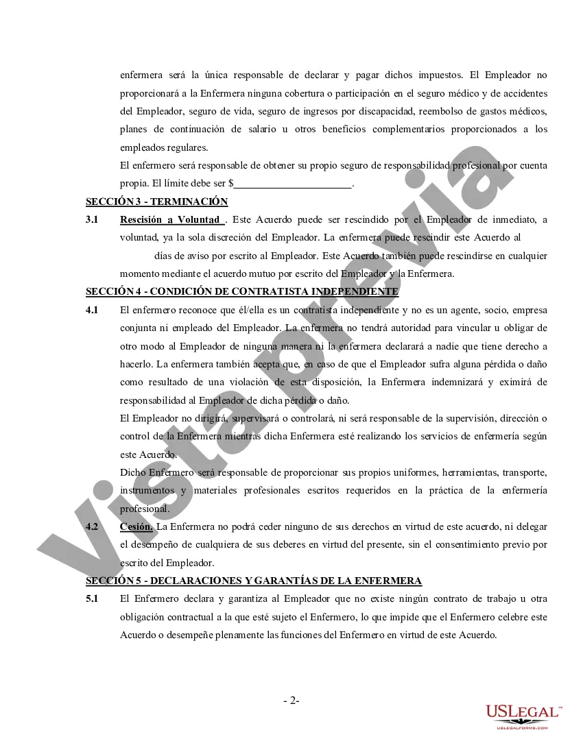 Preview Acuerdo de Enfermería - Contratista Independiente Trabajador por Cuenta Propia