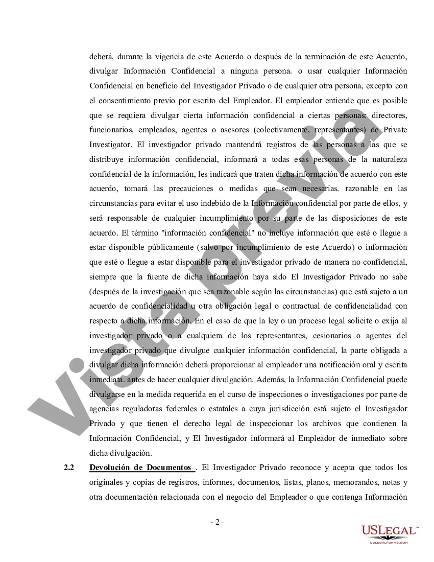 Preview Acuerdo de Investigador Privado - Contratista Independiente Autónomo