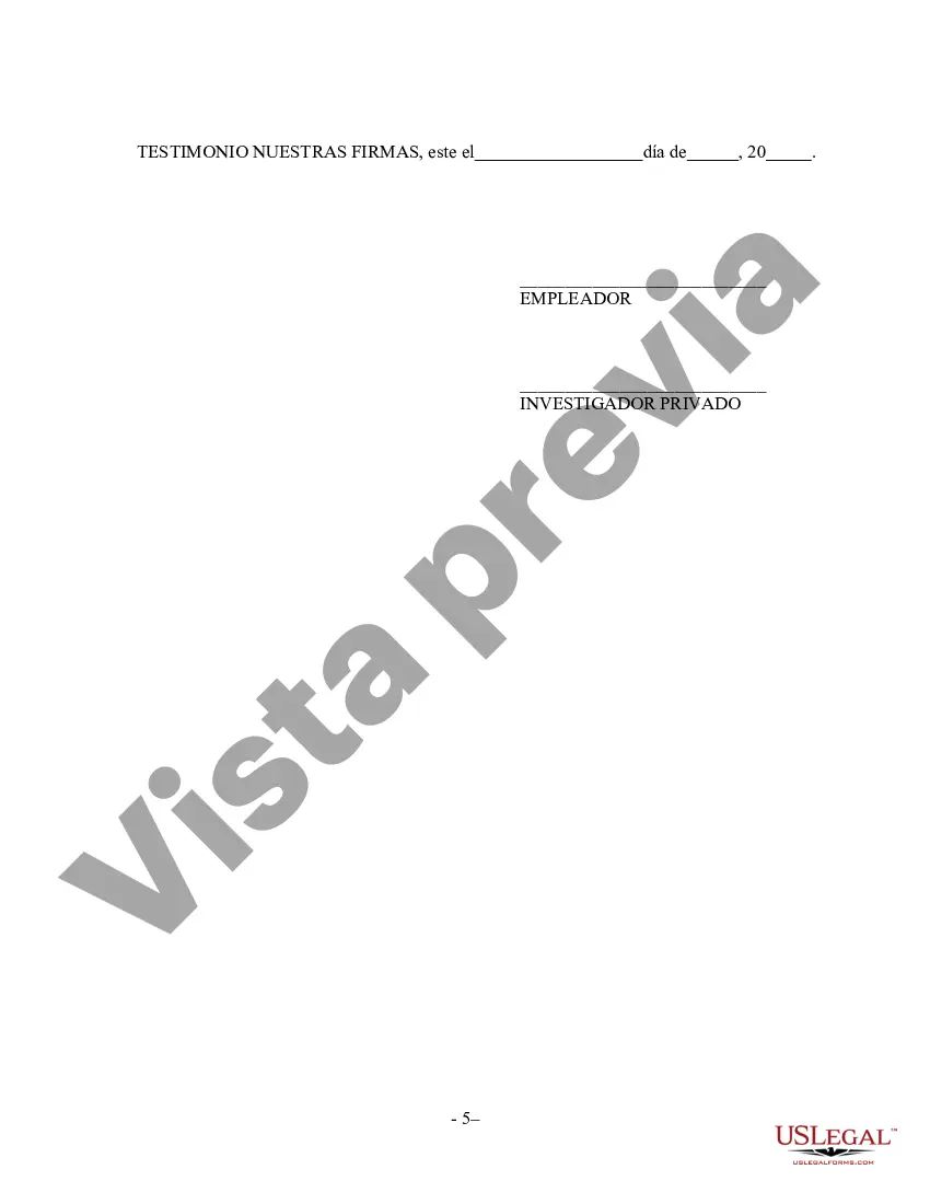 Preview Acuerdo de Investigador Privado - Contratista Independiente Autónomo