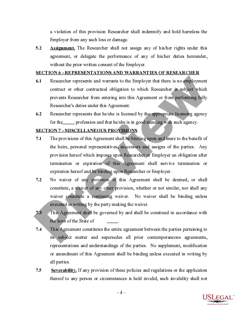 Get Research Agreement - Self-Employed Independent Contractor Preview Research Agreement - Self-Employed Independent Contractor