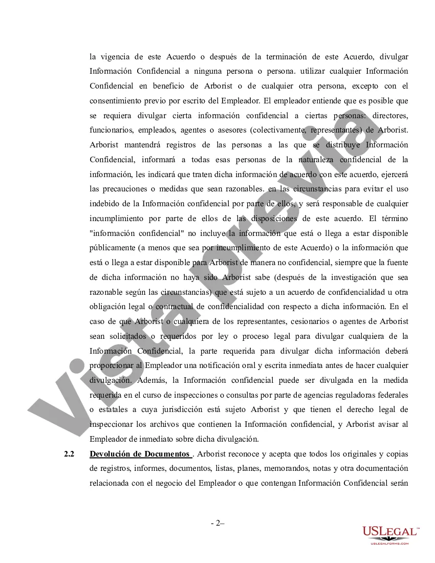 Preview Acuerdo de Tree Surgeon - Contratista independiente que trabaja por cuenta propia