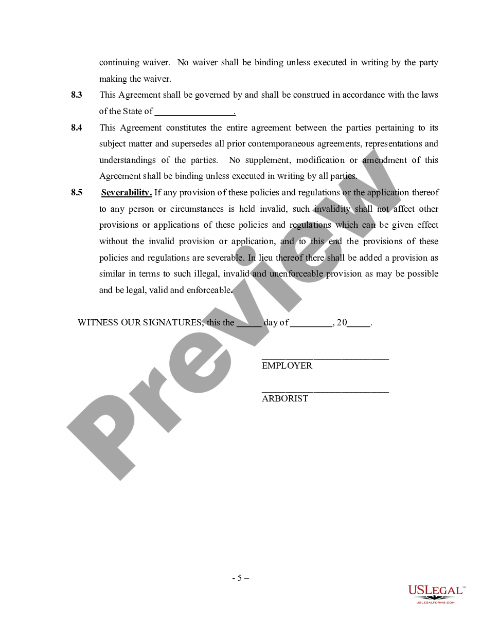 page 4 Tree Surgeon Agreement - Self-Employed Independent Contractor preview