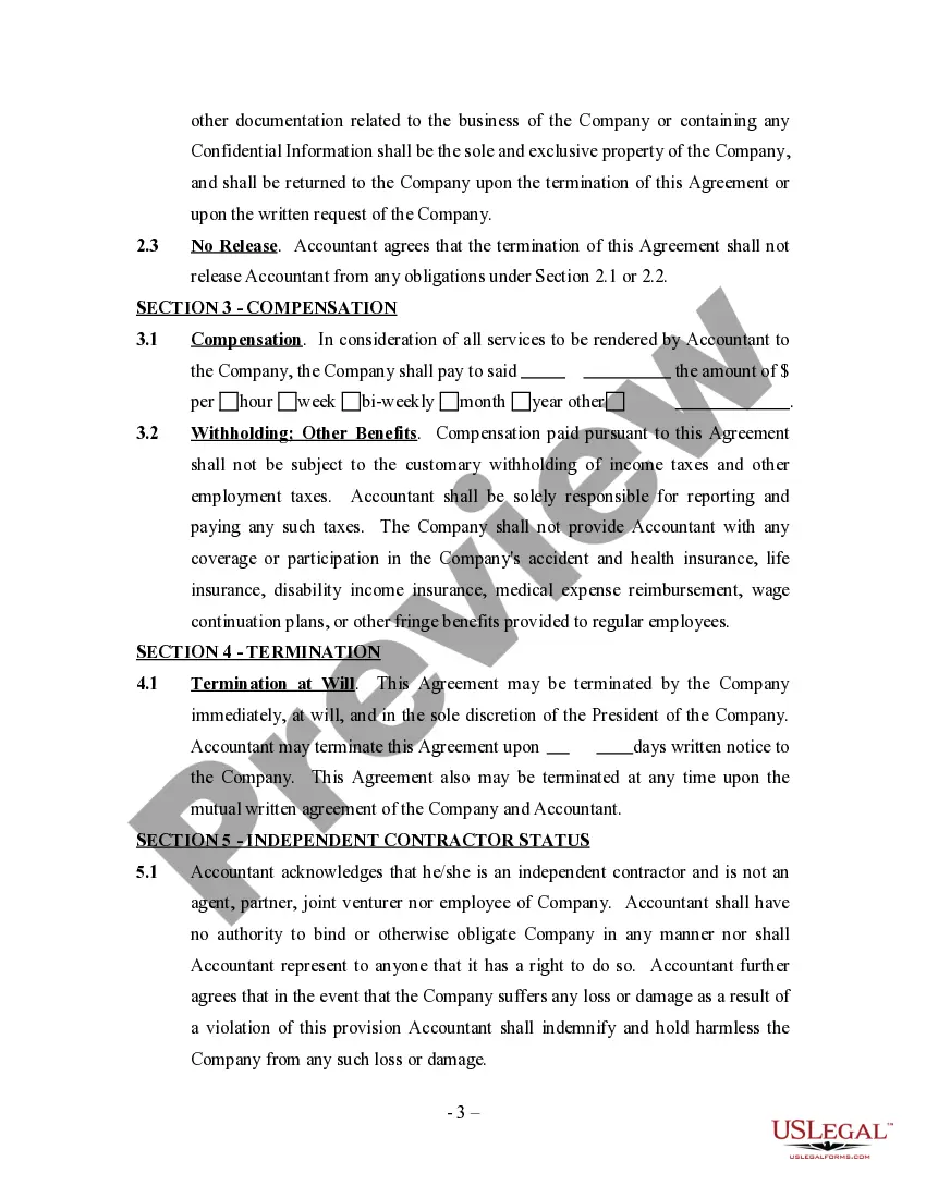 Get Accounting Agreement - Self-Employed Independent Contractor Preview Accounting Agreement - Self-Employed Independent Contractor