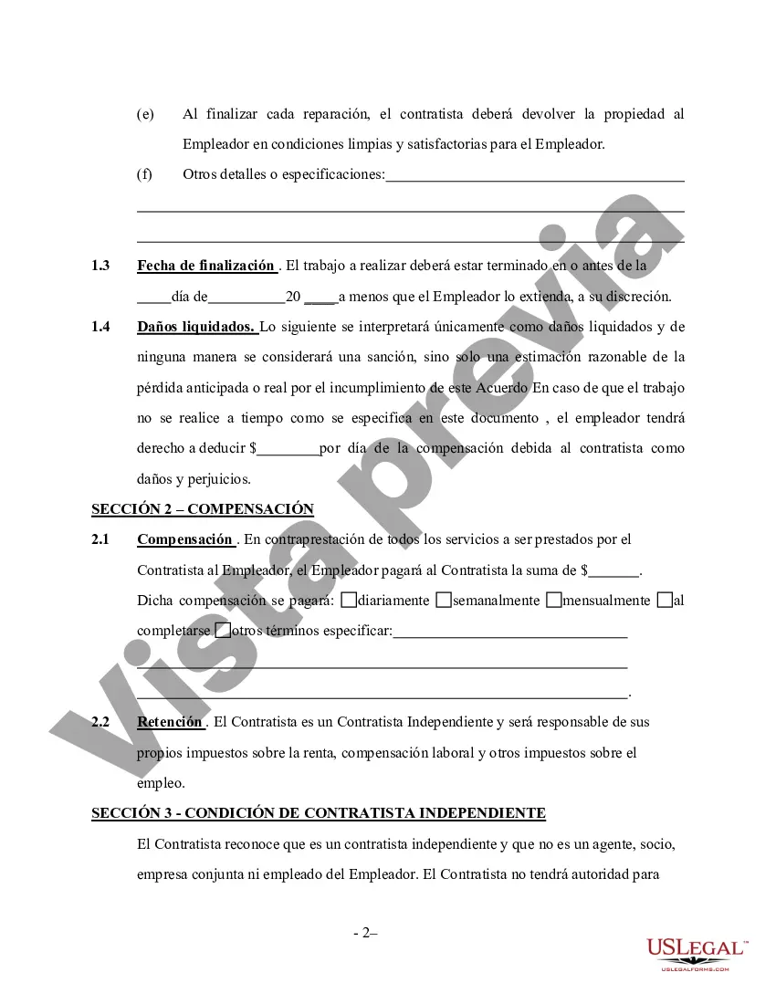 Preview Contrato de servicios de fontanería por cuenta propia