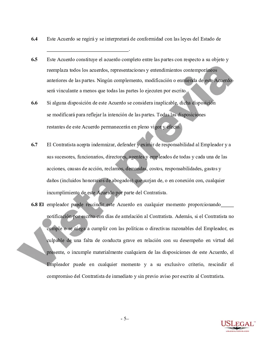 Preview Contrato de servicios de fontanería por cuenta propia