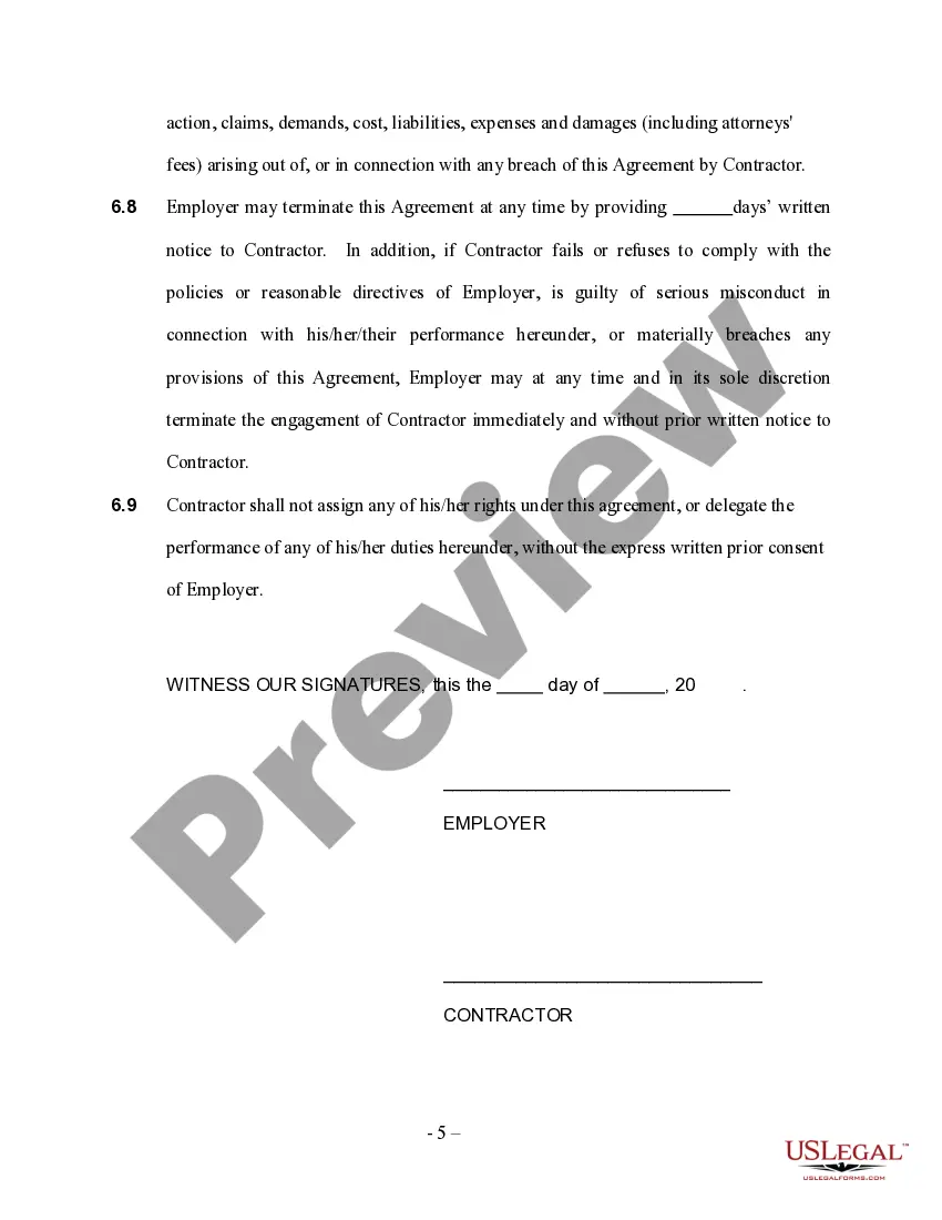 Preview Self-Employed Route Sales Contractor Agreement