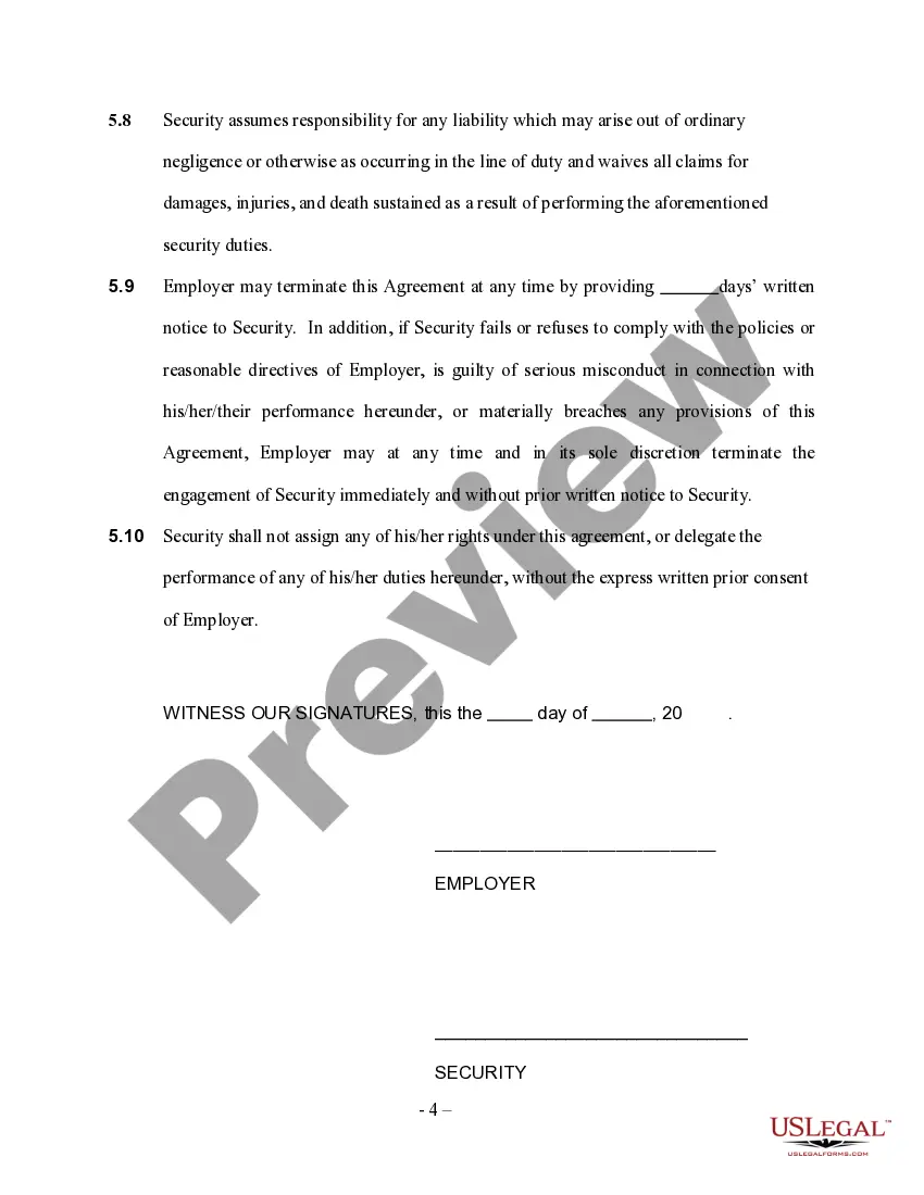 Get Self-Employed Security Guard Services Contract Preview Self-Employed Security Guard Services Contract