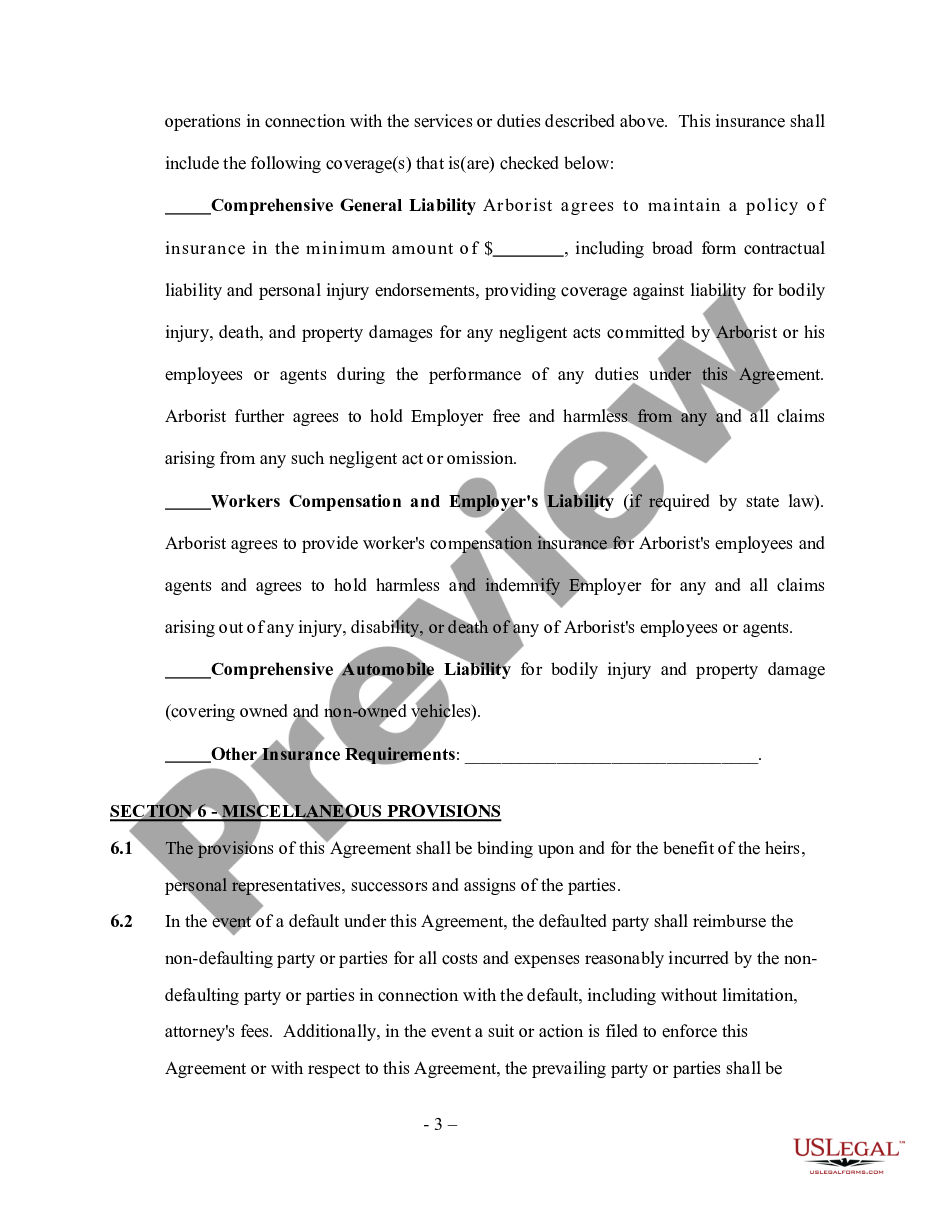 page 2 Self-Employed Tree Surgeon Services Contract - Short Form preview