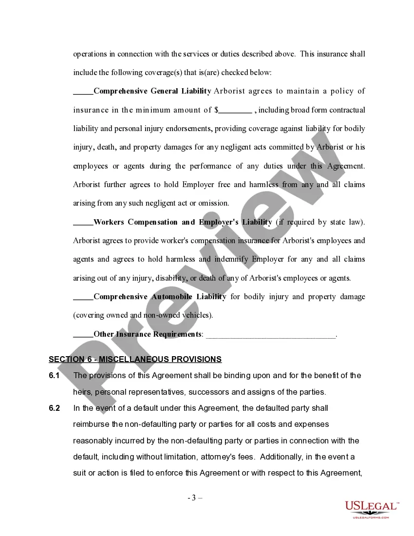 Get Self-Employed Tree Surgeon Services Contract - Short Form Preview Self-Employed Tree Surgeon Services Contract - Short Form