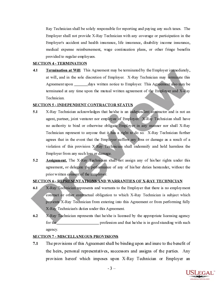 Get Self-Employed X-Ray Technician Self-Employed Independent Contractor Preview Self-Employed X-Ray Technician Self-Employed Independent Contractor