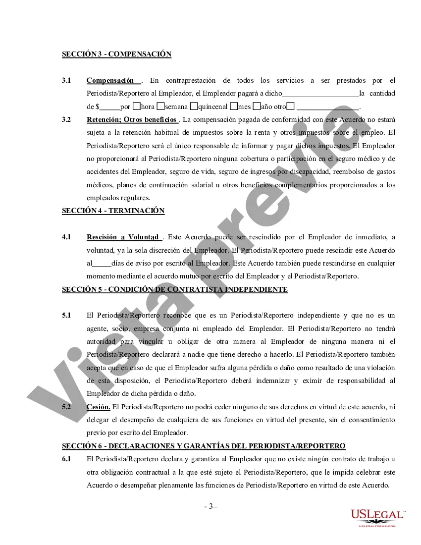 Preview Acuerdo Periodista - Reportero - Contratista Independiente Autónomo