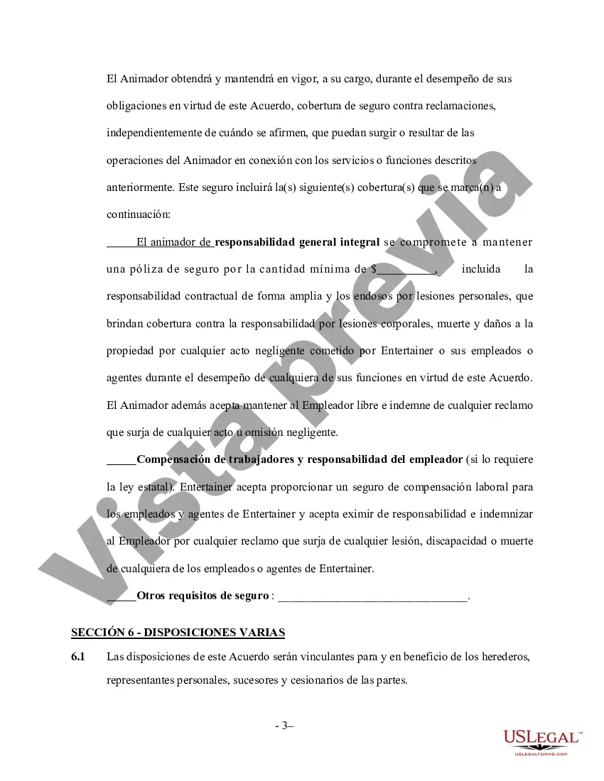 Preview Contrato de servicios de entretenimiento para bodas por cuenta propia