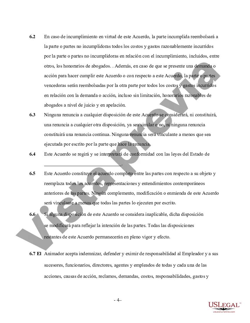 Preview Contrato de servicios de entretenimiento para bodas por cuenta propia