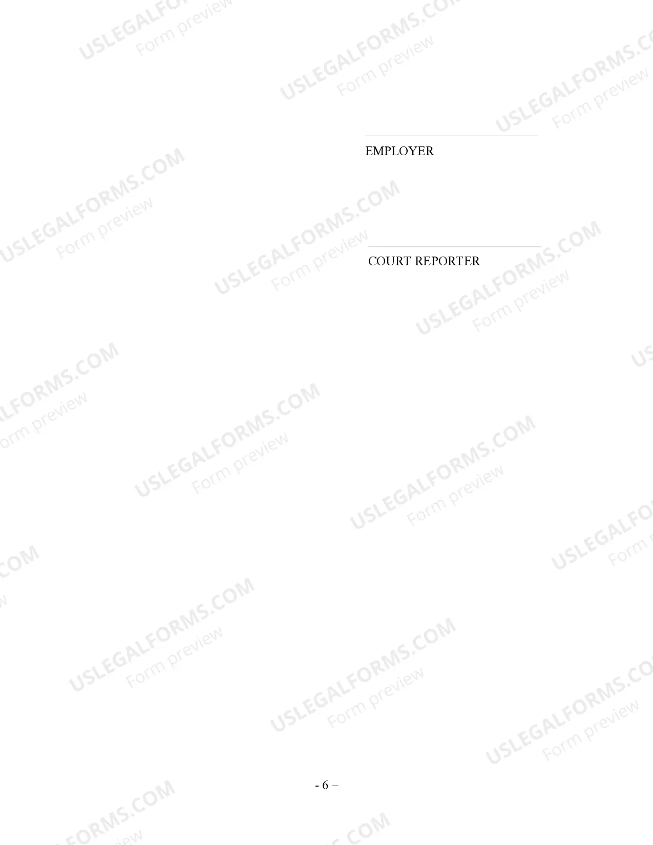 Preview Court Reporter Employment Agreement - Self-Employed Independent Contractor