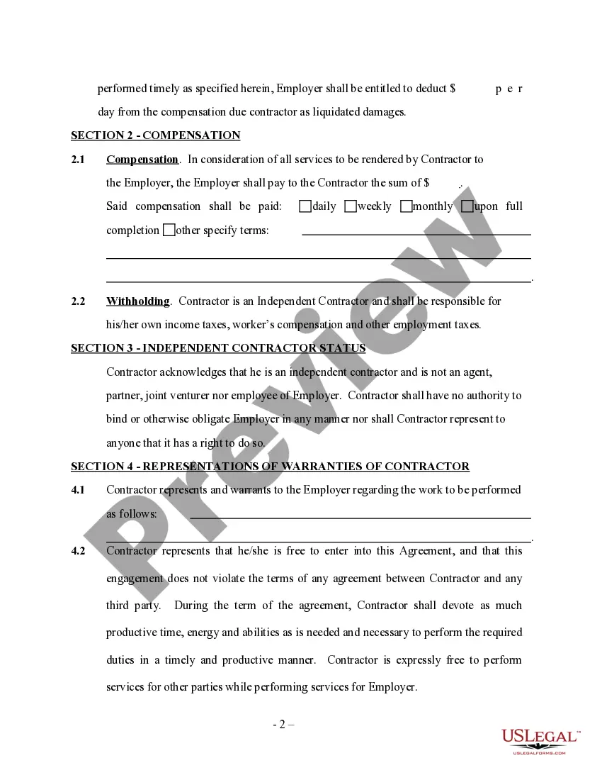 Preview Self-Employed Bathroom Remodeling Services Contract