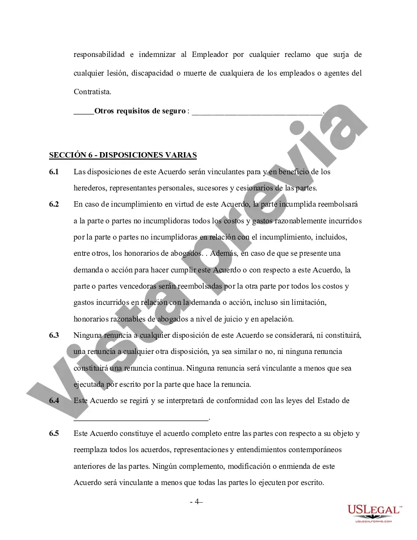 Preview Contrato de Servicio de Excavación por Cuenta Propia