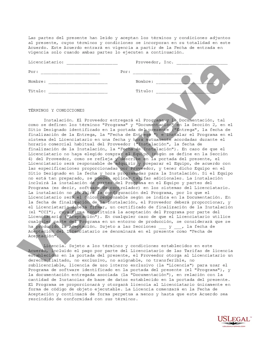 Preview Acuerdo de licencia de software por instancia de base de datos