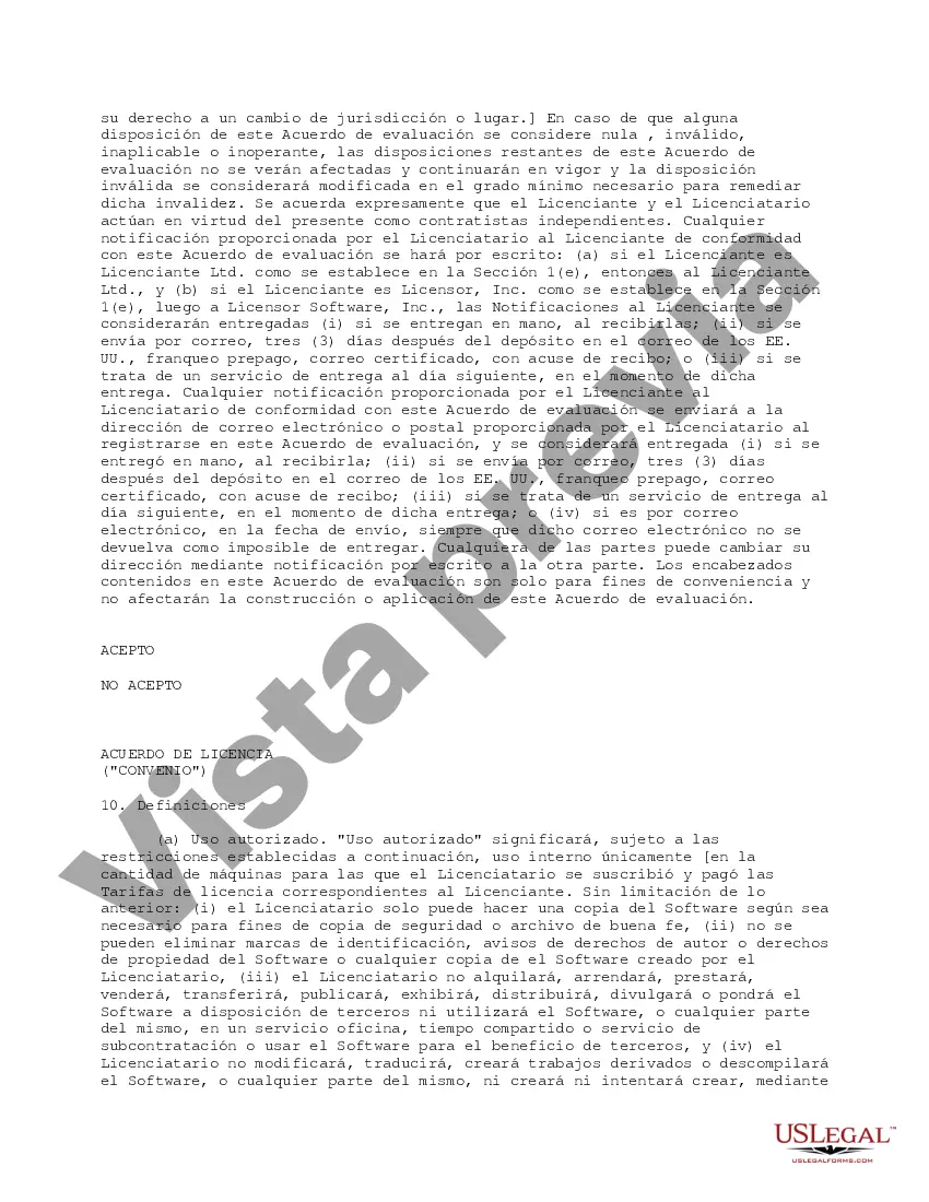 Preview Acuerdo de licencia de evaluación de treinta días con opción perpetua