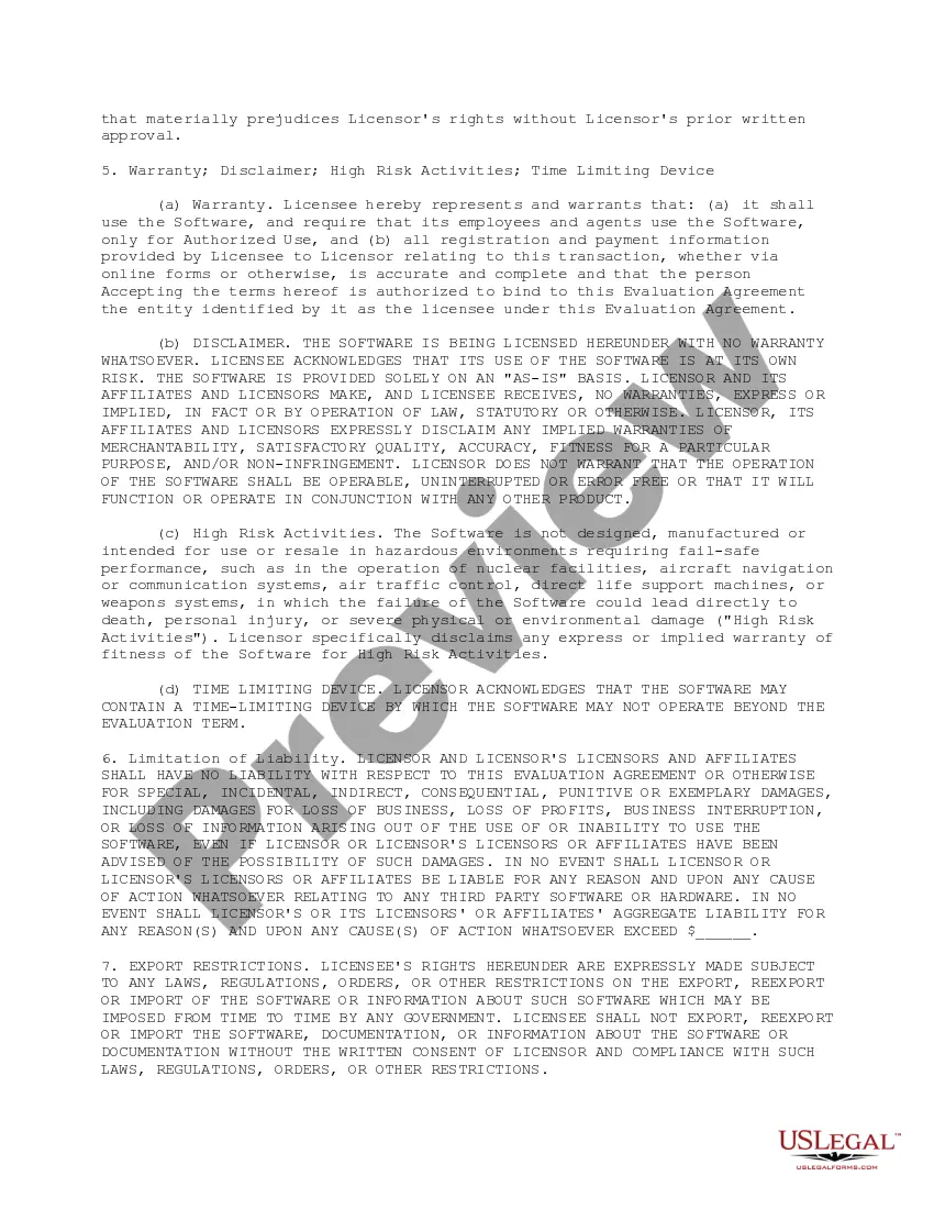Get Thirty-Day Evaluation License Agreement with Perpetual Option Preview Thirty-Day Evaluation License Agreement with Perpetual Option