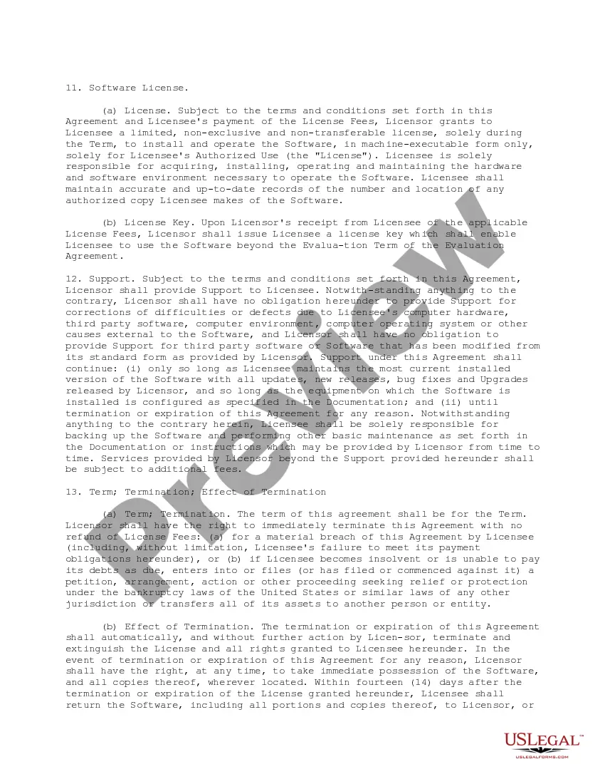 Get Thirty-Day Evaluation License Agreement with Perpetual Option Preview Thirty-Day Evaluation License Agreement with Perpetual Option