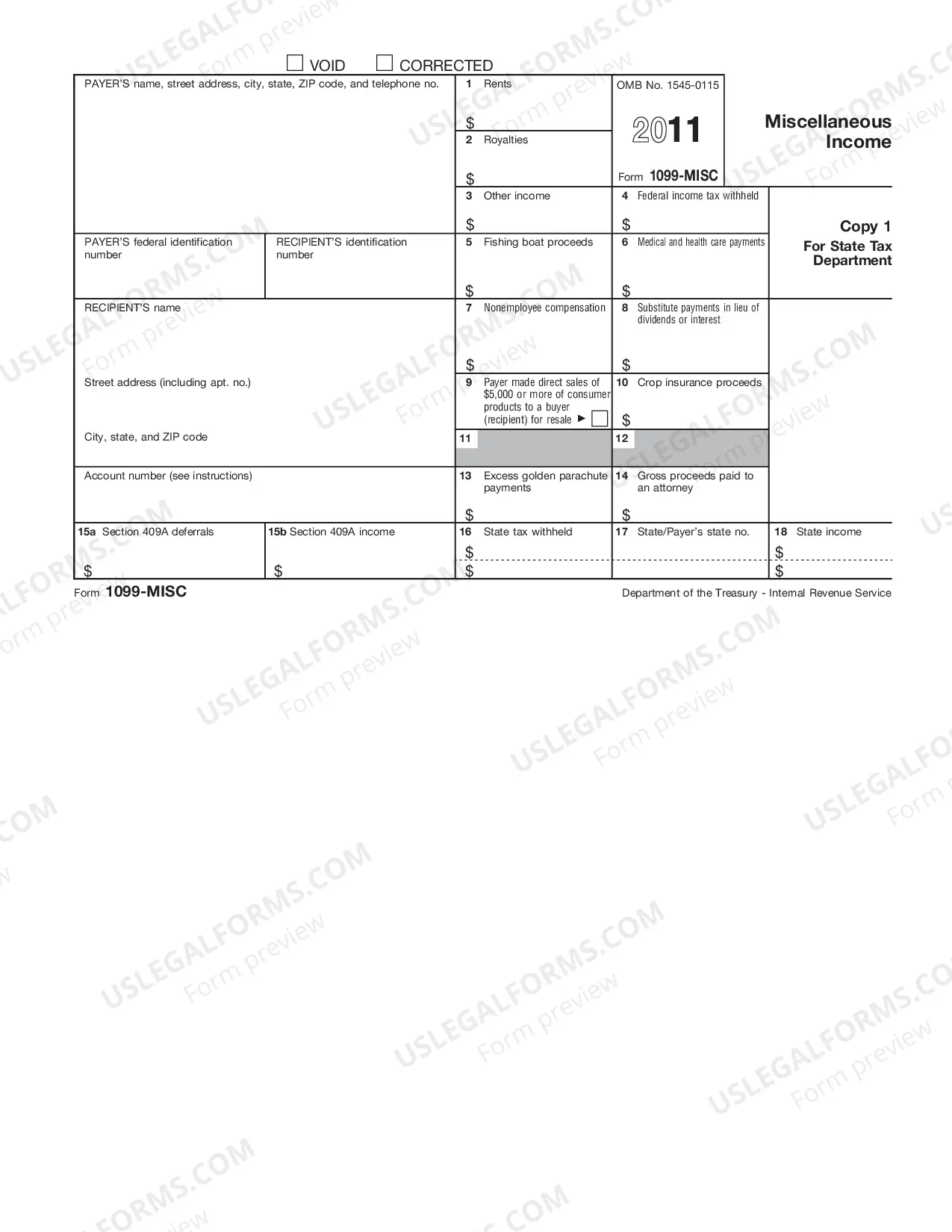 Preview IRS Tax Form 1099 Income Statement